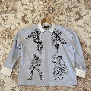 Men's Teddy Fresh x Marvel button up shirt sz. XL